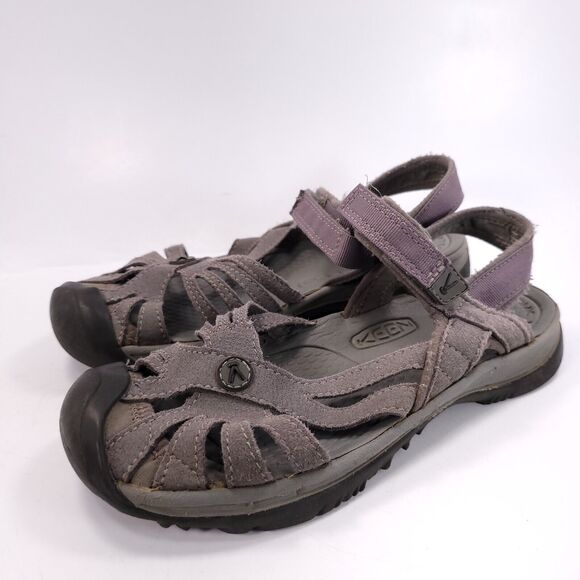 Keen Outdoor Hook and Loop Trail Sandal Womens Size 6 Gray Black - Picture 1 of 7